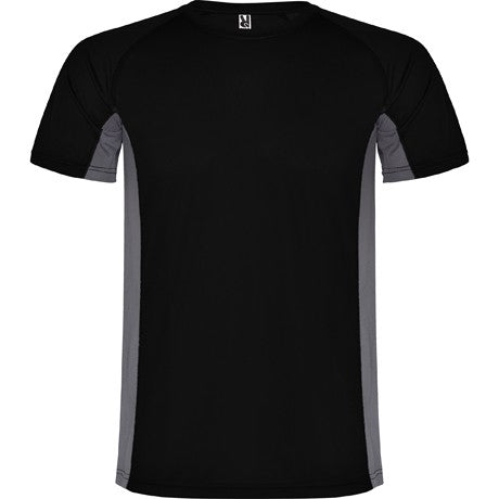 Camiseta técnica combinada con dos tejidos de poliéster