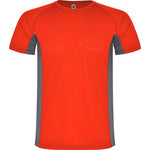 Camiseta técnica combinada con dos tejidos de poliéster