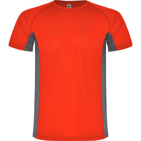 Camiseta técnica combinada con dos tejidos de poliéster