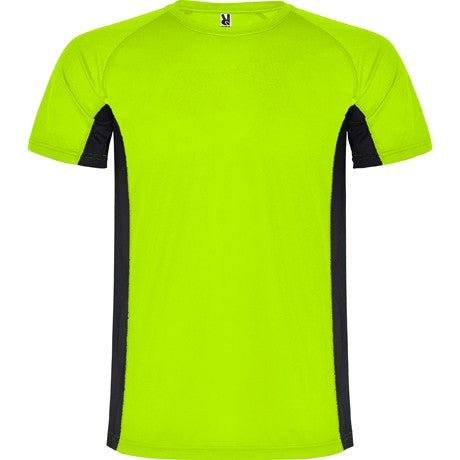 Camiseta técnica combinada con dos tejidos de poliéster