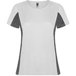 Camiseta técnica de mujer combinada con dos tejidos de poliéster