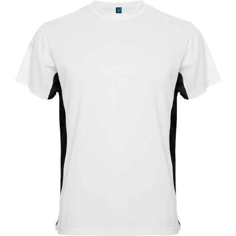 T-shirt técnica de manga curta com combinação bicolor