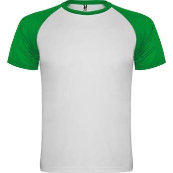 Camiseta deportiva de manga corta estilo ranglan en contraste