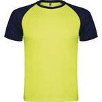 T-shirt desportiva de manga curta estilo raglan contrastante
