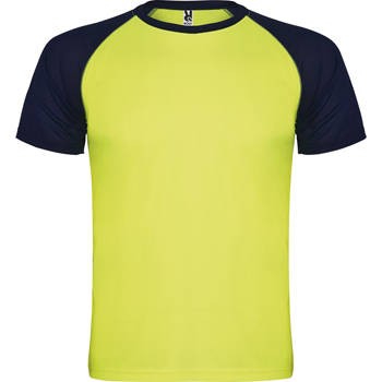 T-shirt desportiva de manga curta estilo raglan contrastante