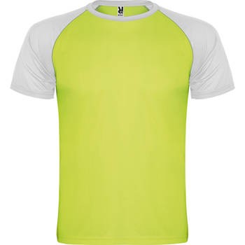 T-shirt desportiva de manga curta estilo raglan contrastante