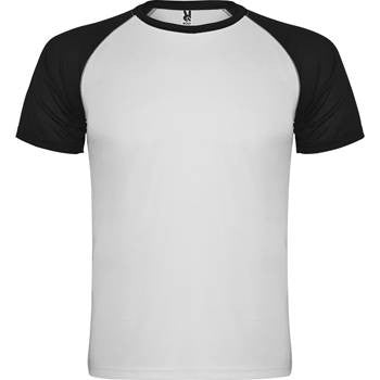 T-shirt desportiva de manga curta estilo raglan contrastante