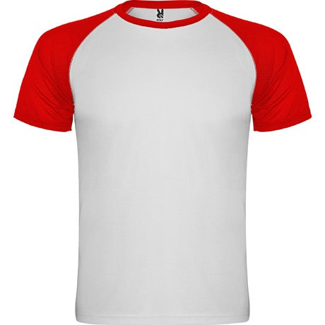 T-shirt desportiva de manga curta estilo raglan contrastante