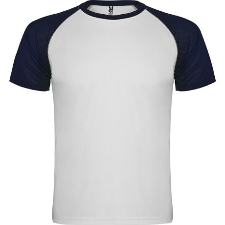 T-shirt desportiva de manga curta estilo raglan contrastante