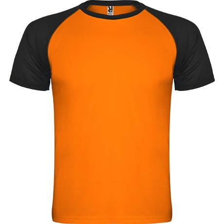 T-shirt desportiva de manga curta estilo raglan contrastante