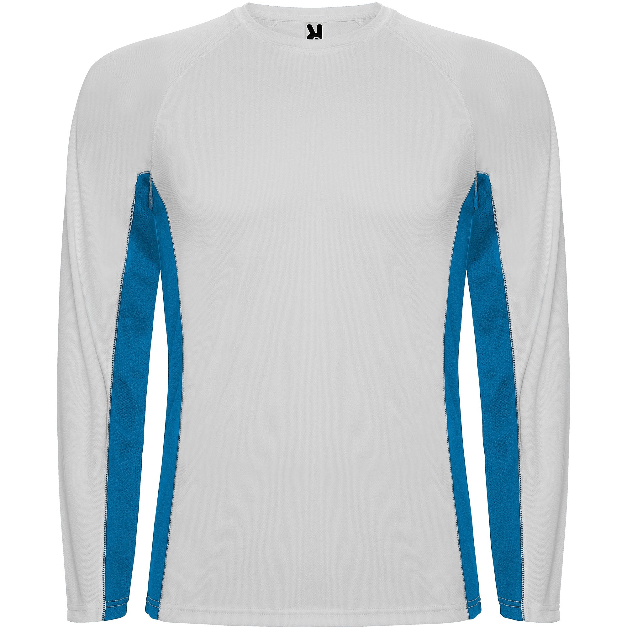 Camiseta técnica combinada con dos tejidos de poliéster manga larga