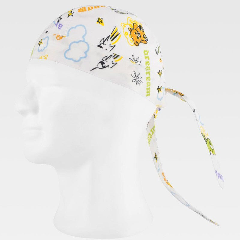 Bandana unissexo feita com tecido resistente a manchas.