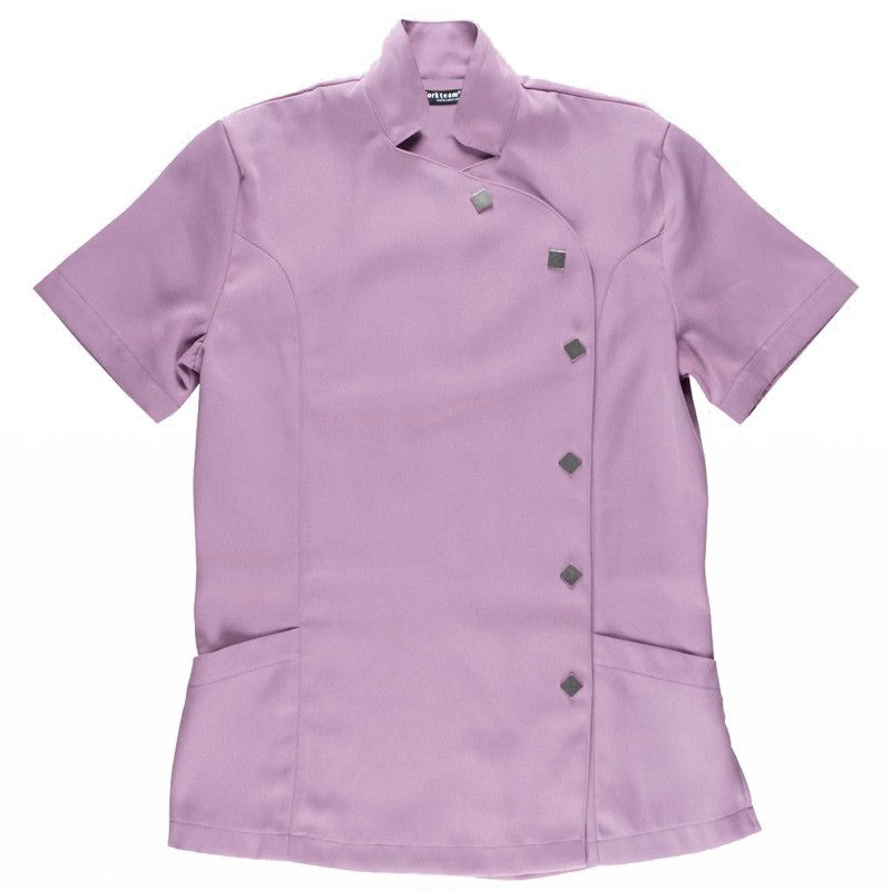 Casaca entallada de manga corta con cuello mao