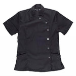 Casaca entallada de manga corta con cuello mao