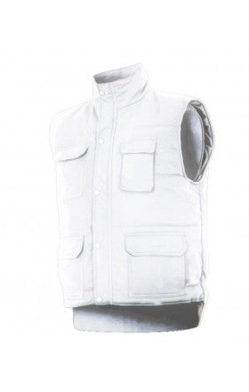 Chaleco de trabajo multibolsillos acolchado con cremallera oculta