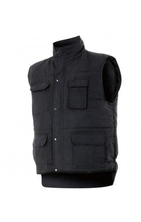 Chaleco de trabajo multibolsillos acolchado con cremallera oculta