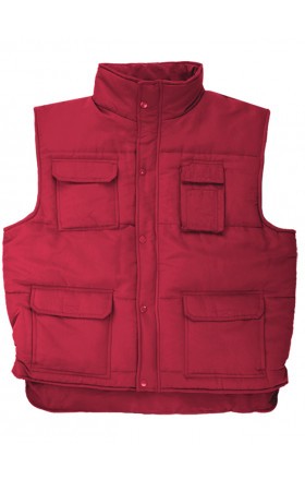 Chaleco de trabajo multibolsillos acolchado con cremallera oculta