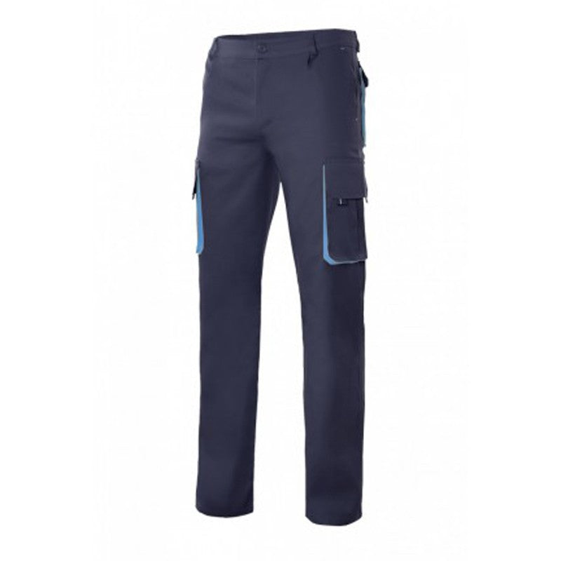 Pantalón de trabajo multibolsillos bicolor
