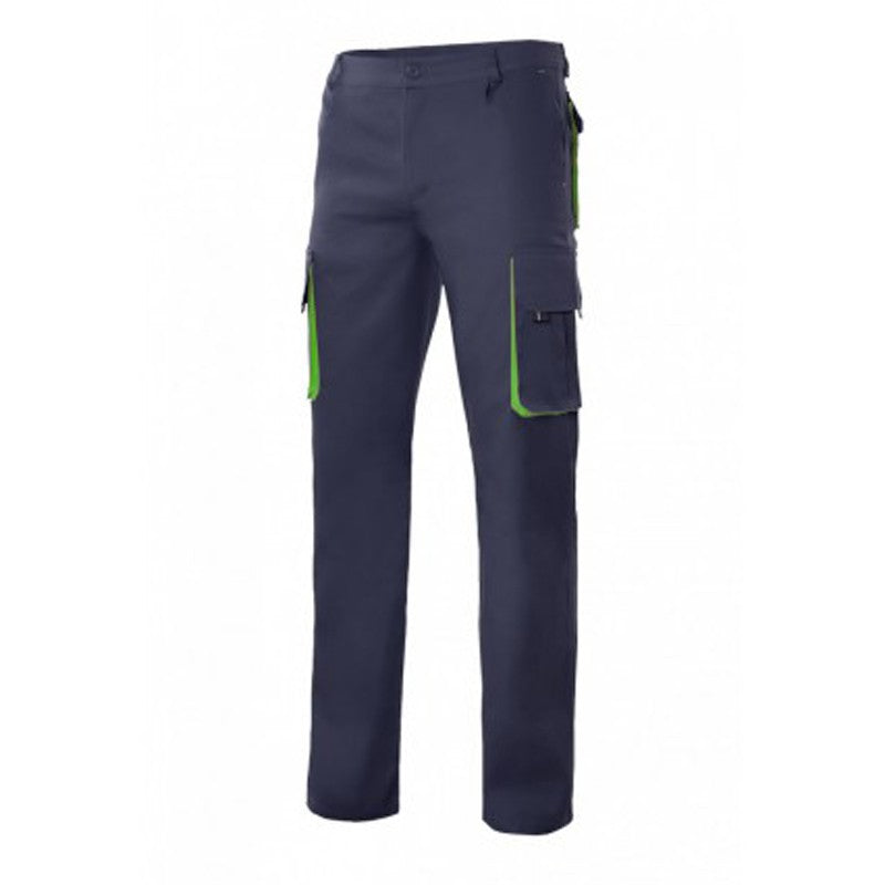 Pantalón de trabajo multibolsillos bicolor