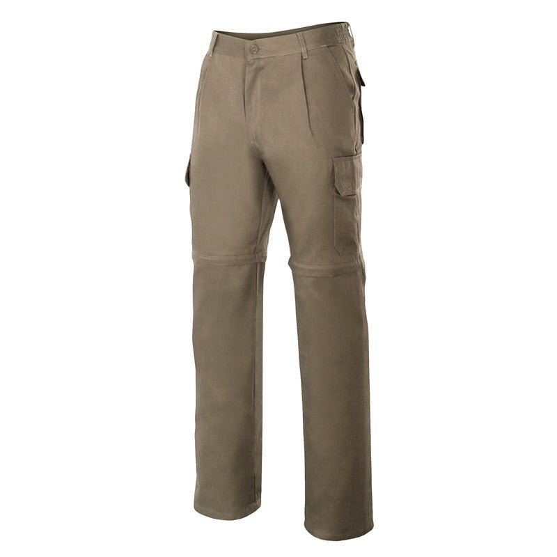 Pantalón multibolsillos y desmontable mediante cremallera