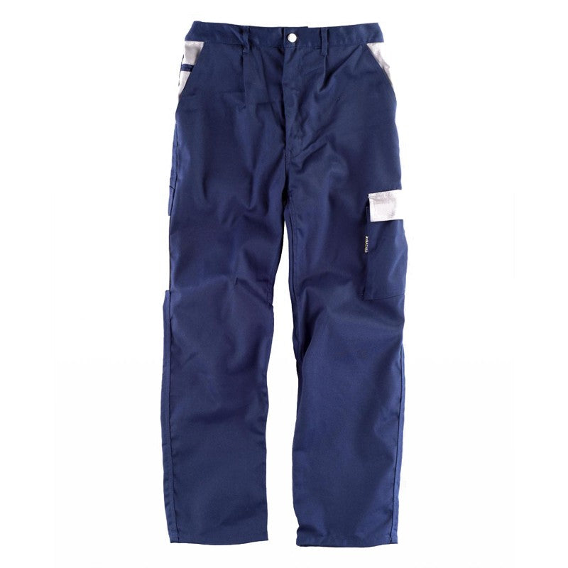 Pantalón linea 1 recto, multibolsillos bicolor y elástico en cintura