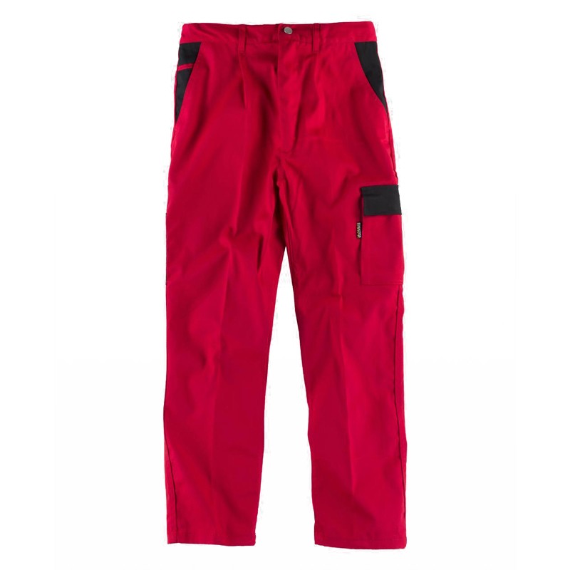Pantalón linea 1 recto, multibolsillos bicolor y elástico en cintura