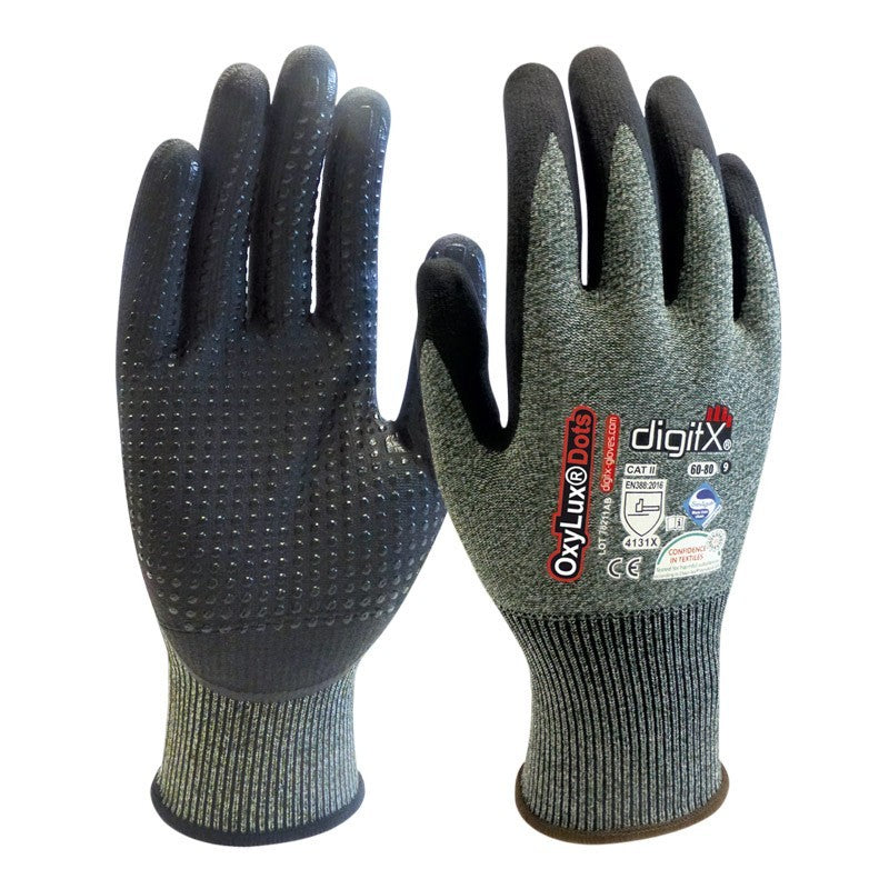 Luva de nitrilo OXYLUX Dots para palma