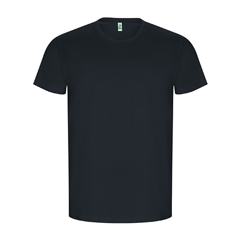 T-shirt masculina dourada de algodão orgânico