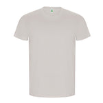 T-shirt masculina dourada de algodão orgânico
