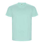 T-shirt masculina dourada de algodão orgânico