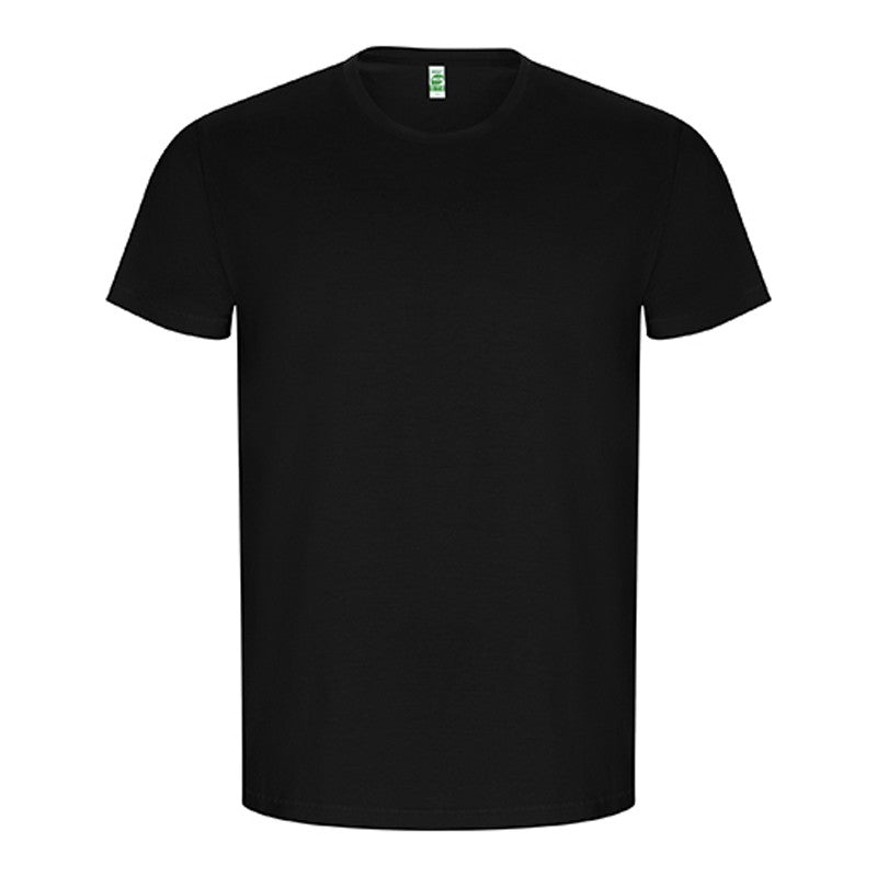 T-shirt masculina dourada de algodão orgânico