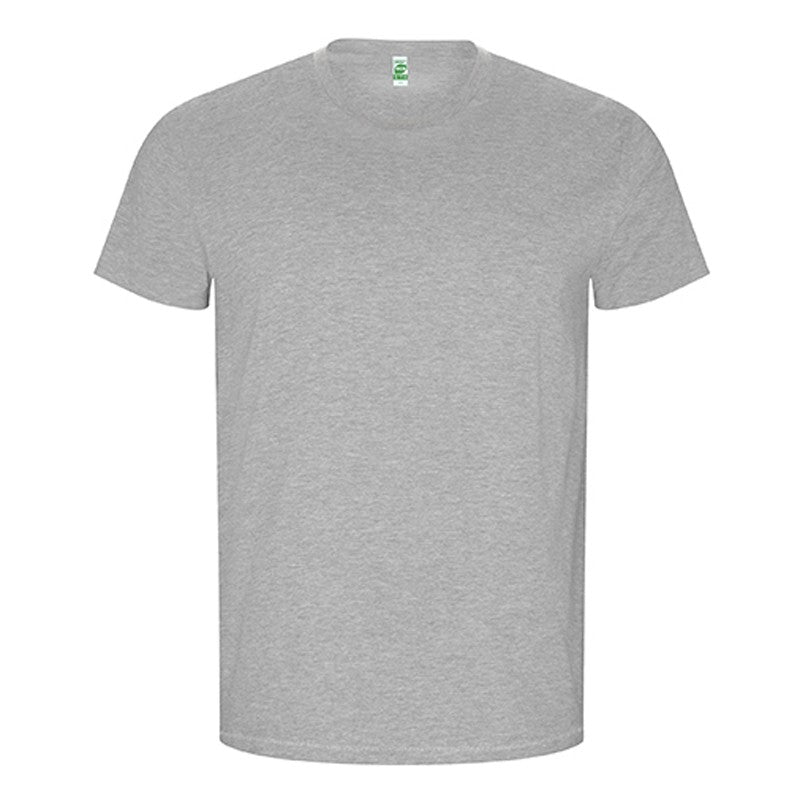 T-shirt masculina dourada de algodão orgânico