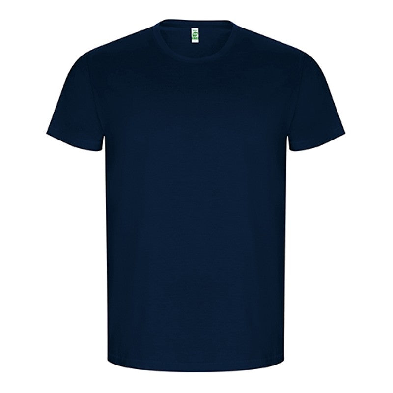 T-shirt masculina dourada de algodão orgânico