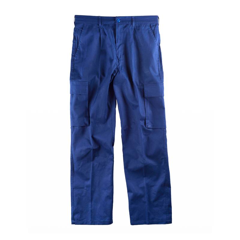Calças com cós elástico e vários bolsos. 100% algodão.