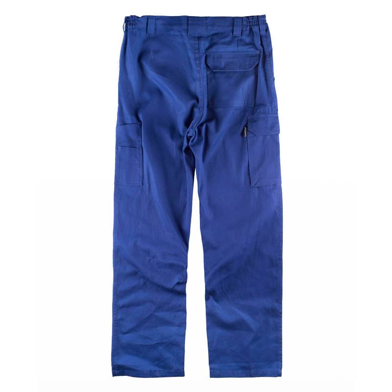 Pantalón con cintura elástica y multibolsillos.  100% Algodón.  Tejido resistente