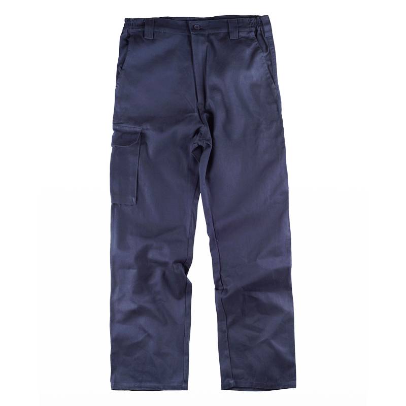 Pantalón con cintura elástica y multibolsillos.  100% Algodón.  Tejido resistente
