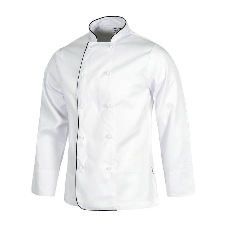 Chaqueta de cocina con vivos a contraste