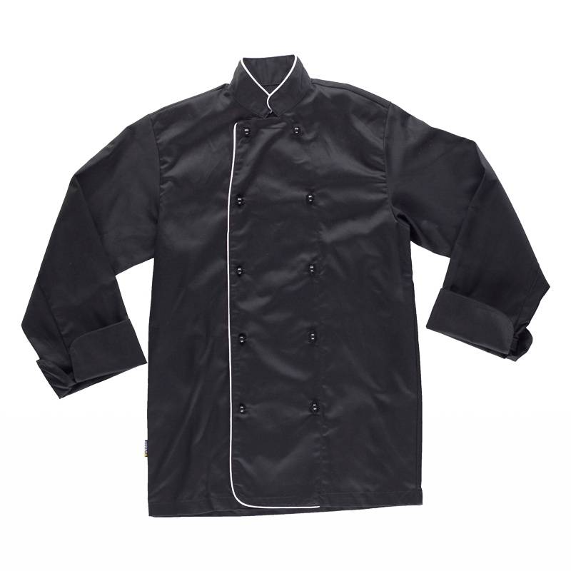 Chaqueta de cocina con vivos a contraste