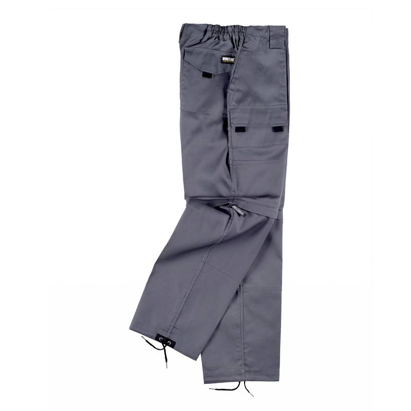 Pantalón con perneras desmontables, cintura elástica y multibolsillos.