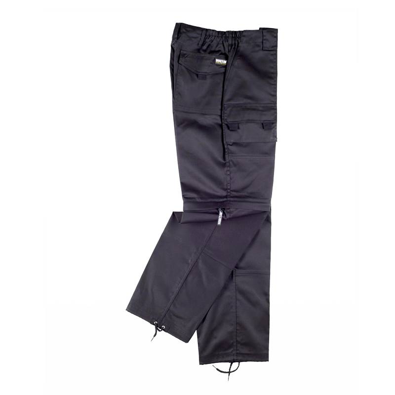 Pantalón con perneras desmontables, cintura elástica y multibolsillos.