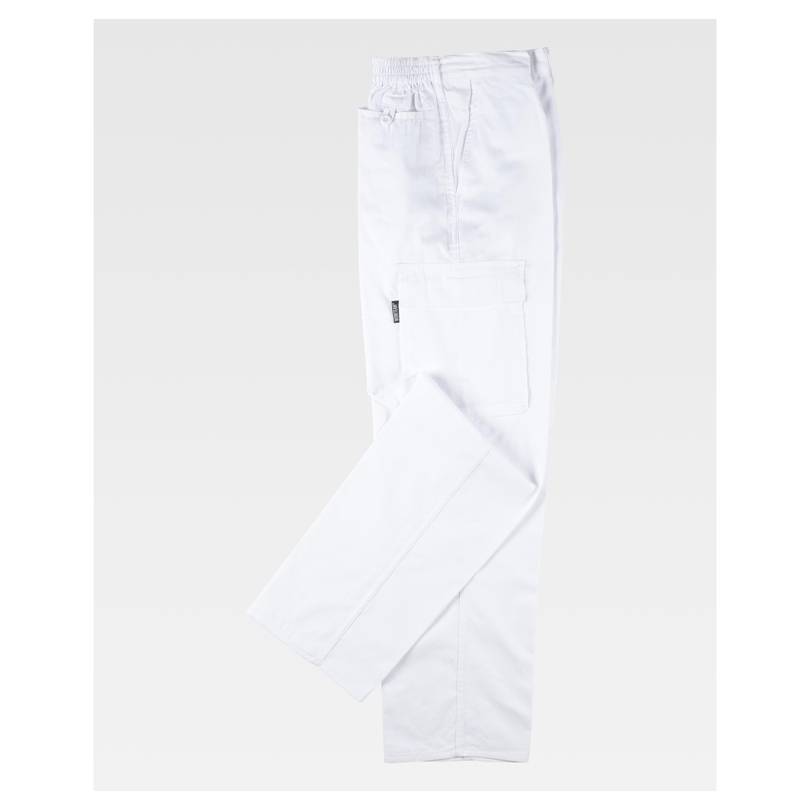 Pantalón. Elástico en cintura, multibolsillos: dos bolsos laterales en perneras