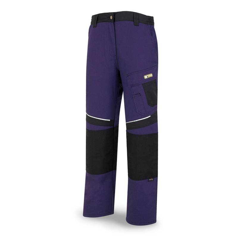 Calça de lona Tergal 245 g. Cor azul marinho/preto. MA588-PANE