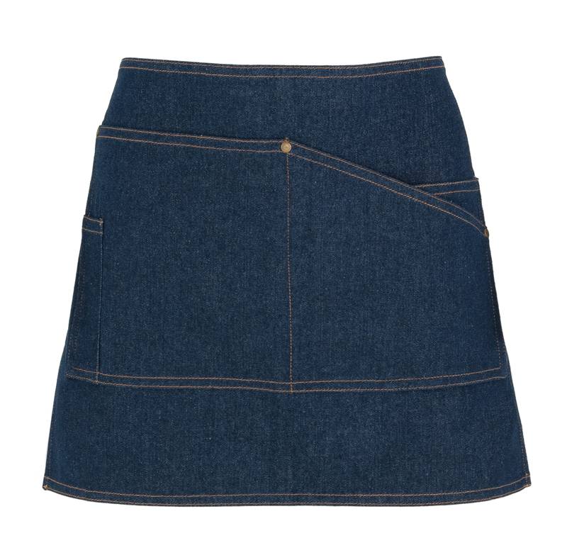 Avental curto em ganga