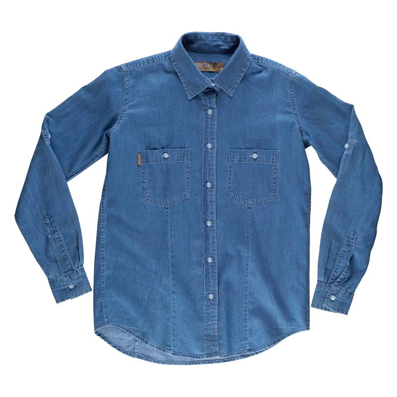 Blusa vaquera para mujer de manga larga