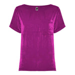 Camiseta satinada manga corta para mujer