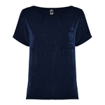 Camiseta satinada manga corta para mujer