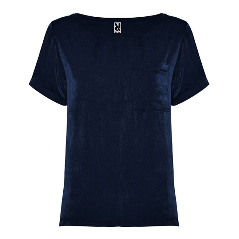 Camiseta satinada manga corta para mujer