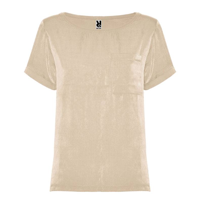 Camiseta satinada manga corta para mujer