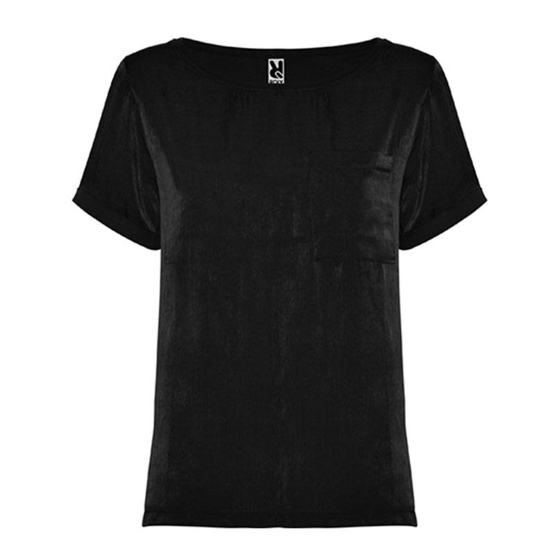 Camiseta satinada manga corta para mujer