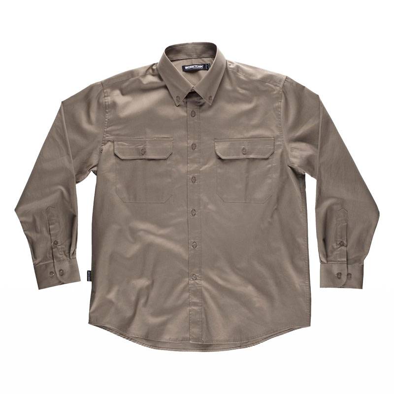 Camisa de manga larga, con dos bolsos de pecho con tapetas.  100% Algodón - KRNN Prove